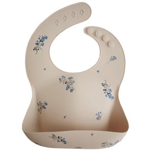 Silicone Baby Bib - Lilac Flowers